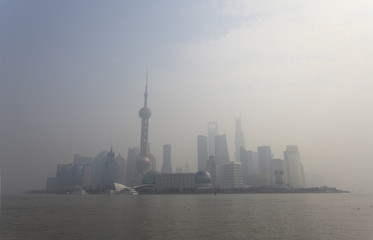 Pudong, Shanghai, China, polluted cities