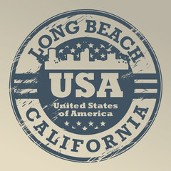 Grunge stamp with name of California, Long Beach, vector