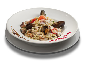 Delicious spaghetti with seafood Delicious spaghetti