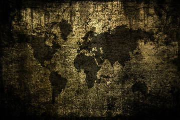 Grungy world map