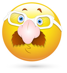 Smiley Vector Illustration - Fake Nose and Moustaches Face