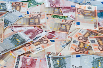 Obraz na płótnie Canvas Euro banknotes