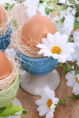 Easter eggs and flowers