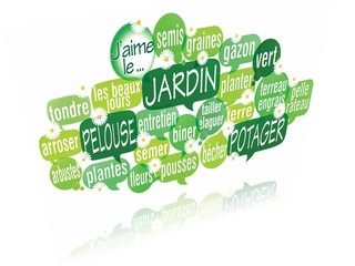 nuage de mots bulles 3d : jardin