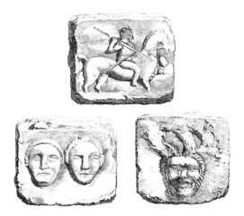 3 Bas-Reliefs : Gallic - Gaulois - Gallisch