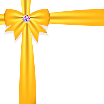 Gift bow with ribbon Vector illustration