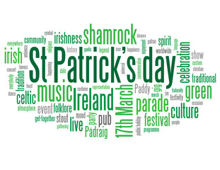 ST PATRICK'S DAY Tag Cloud (ireland shamrock parade 17th march)