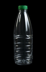 Empty transparent plastic bottle