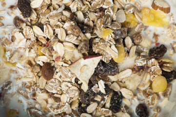 Muesli breakfast in a bowl
