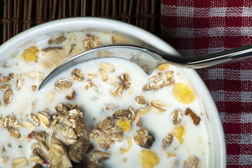 Muesli breakfast in a bowl