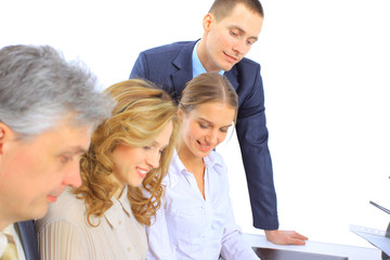 Fototapeta premium Group of businessmen the conclusion