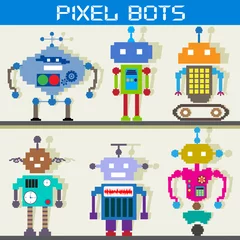 Papier Peint photo Pixels Robot Pixel
