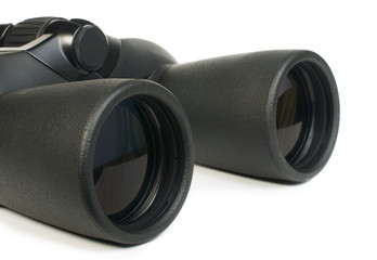 Binoculars white isolated