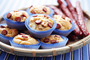 muffins with sausages