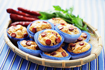 muffins with sausages