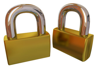 Naklejka premium LOCK - 3D