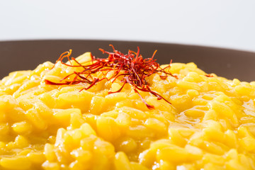 Risotto con zafferano - Saffron rice, closeup