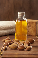 seeds of argan with light and soap