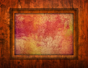 abstract painting with wooden frame