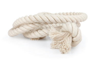 Rope with knot isolated on white