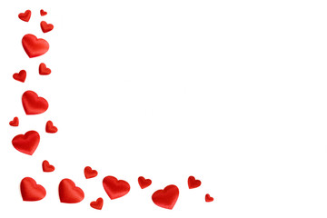 white background with red hearts satin_III