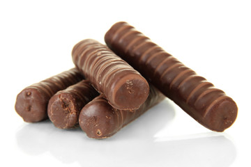 Chocolate sweets isolated on white