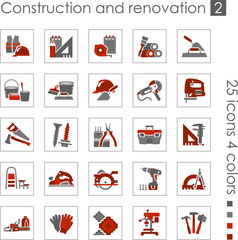 Constraction and renovation icons 2 (Red)