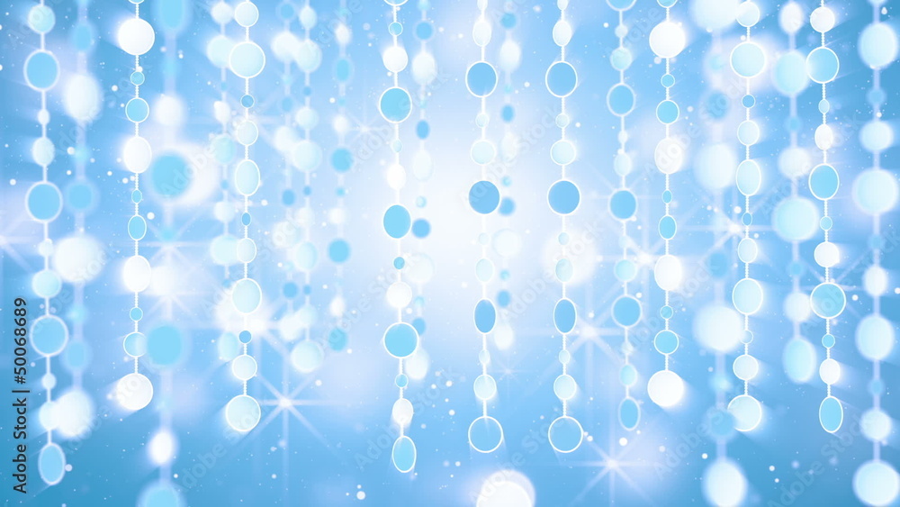 Poster blue shining hanging circles loop background