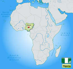 Übersichtskarte von Nigeria mit Gewässernetz