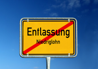Schild Entlassung 