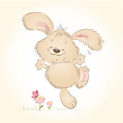 Cartoon happy rabbit