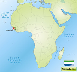 Fototapeta na wymiar Przegląd mapa Sierra Leone flagi narodowej