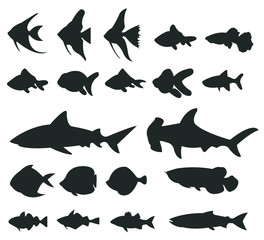 Sets of silhouette Fishes 1
