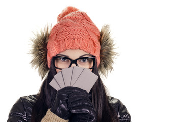 stylish girl with credit card