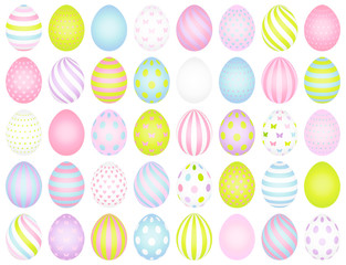 40 Easter Eggs Pattern Pastel Green/Purple/Blue