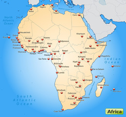 Obraz premium Übersichtskarte von Afrika