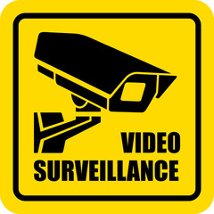 Square video surveillance sign