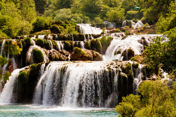 Obraz premium Cascade of waterfalls, Krka national park, Croatia
