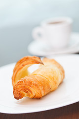 morning coffee with croissant