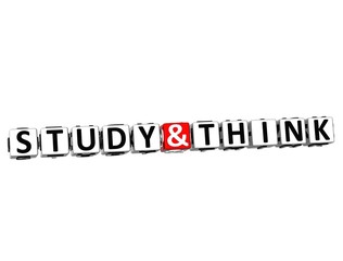 3D Study And Think Button Click Here Block Text