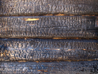 Burnt wooden background