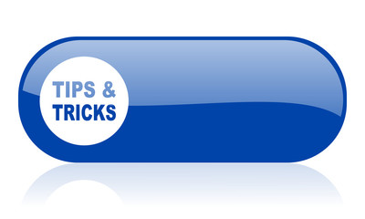 tips tricks blue web glossy icon