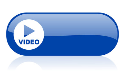video blue web glossy icon