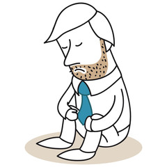 Geschäftsmann, Bettler, arm, bankrott, pleite