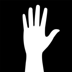 silhouette of the hand on a black background
