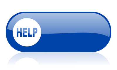 help blue web glossy icon