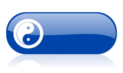 ying yang blue web glossy icon
