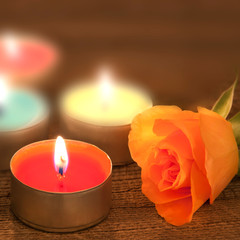 Rose und Kerze