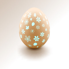 Osterei bemalt Türkis Bio Malerei mit Hintergrund