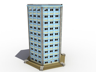 Multistorey building on a white background №2